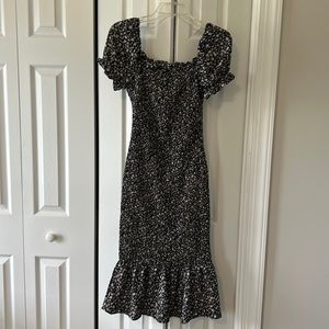 Women's Floral Midi Bodycon Dress